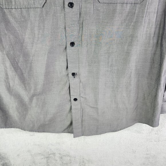 Mens Gray Ecko Unltd Shirt Long Sleeve Button Up Double Front Pockets Size 2XL - Picture 3 of 11
